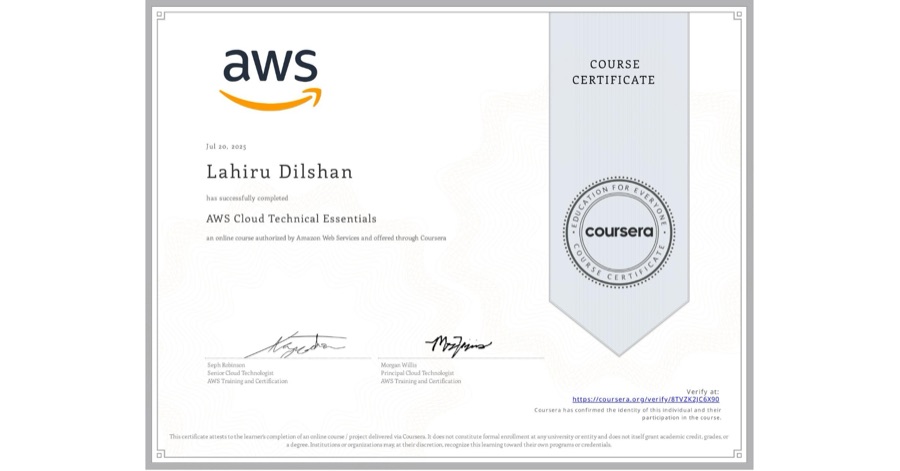 AWS Cloud Technical Essentials — Amazon Web Services · Coursera