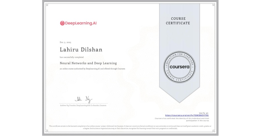 Neural Networks and Deep Learning — DeepLearning.AI · Coursera